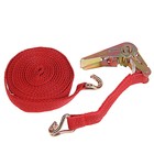 Стяжка груза с механизмом 110 мм, ширина ленты 25 мм, нагрузка 200/400 кг, длина 6 м - Фото 1