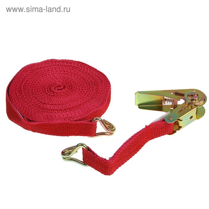 Стяжка груза с механизмом 110 мм, ширина ленты 25 мм, нагрузка 200/400 кг, длина 10 м - Фото 1