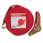 Стяжка груза с механизмом 110 мм, ширина ленты 25 мм, нагрузка 200/400 кг, длина 10 м - Фото 3