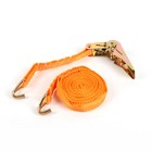 Стяжка груза с механизмом 110 мм, ширина ленты 25 мм, нагрузка 400/800 кг, длина 5 м - Фото 1