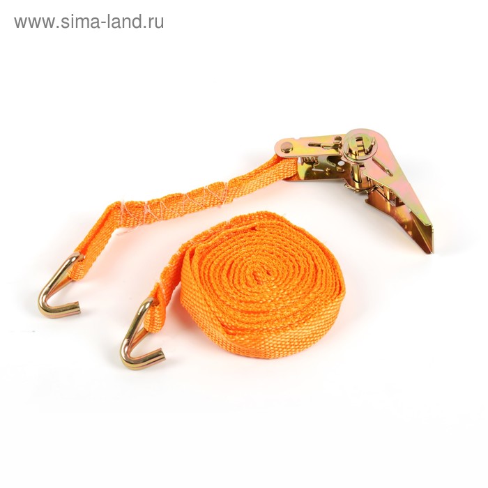 Стяжка груза с механизмом 110 мм, ширина ленты 25 мм, нагрузка 400/800 кг, длина 5 м - Фото 1