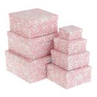 Набор коробок 7в1 "Розовый вьюнок", 20 х 20 х 10 - 8 х 8 х 4 см - Фото 1
