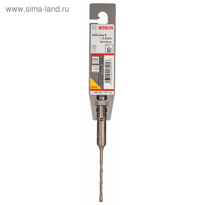 Бур по бетону BOSCH 2608597773, SDS plus-5, 3.5x50x110 мм - Фото 1