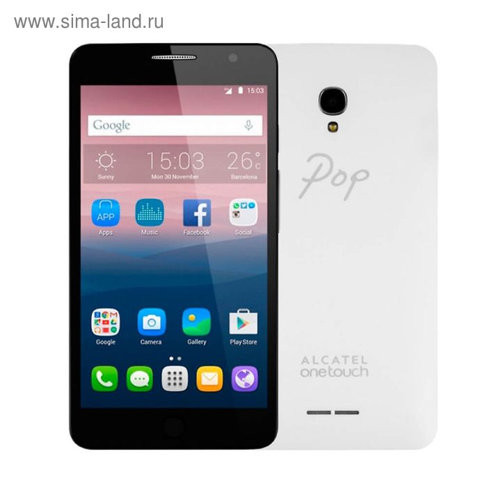 Смартфон Alcatel OT5070D POP STAR, LTE, 2 sim, черный/белый - Фото 1
