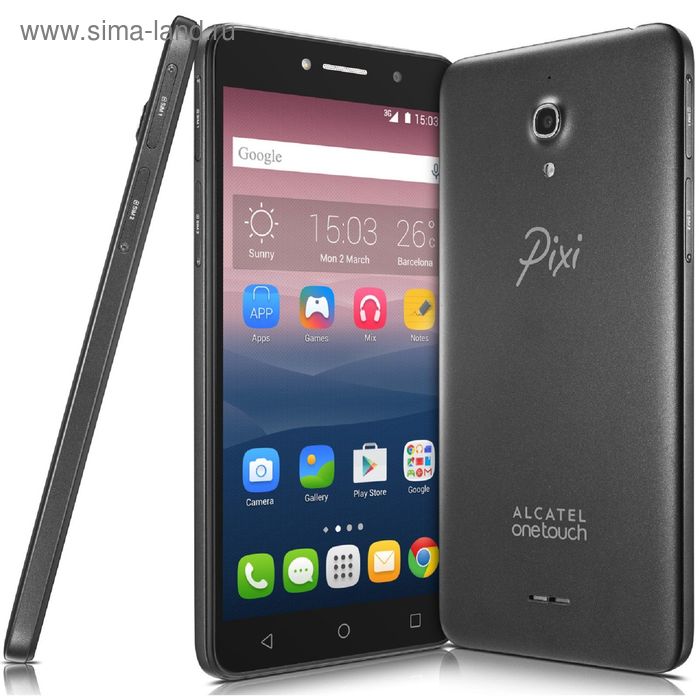 Смартфон Alcatel OT8050D PIXI 4, 2 sim, черный - Фото 1