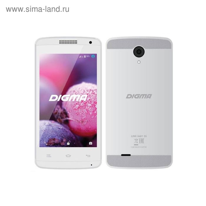 Смартфон Digma LINX A401, 4 Gb, 2 sim, белый - Фото 1