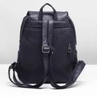 Рюкзак молодёжный на молнии, 2 отдела, 4 наружных кармана, цвет чёрный - Фото 3