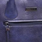 Сумка женская на молнии, 2 отдела, 3 наружных кармана, цвет синий - Фото 4