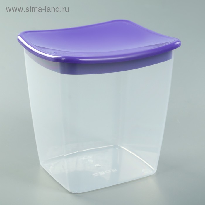 Ёмкость для сыпучих продуктов, 1 л, квадратная, цвет фиолетовый - Фото 1