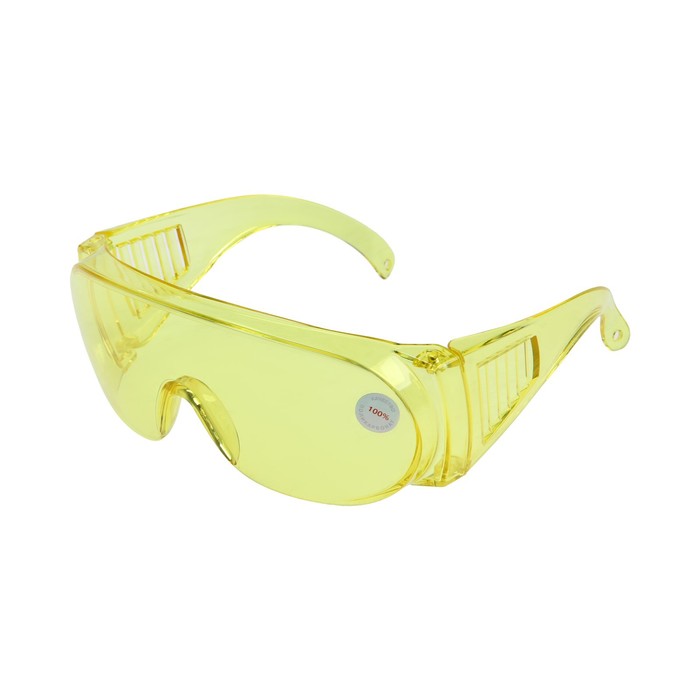 Очки защитные ЛОМ, желтые, открытого типа, ударопрочный материал - Фото 1