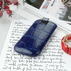 Чехол Time для телефона, с ремешком, размер 4 , 53x113x13 мм, крокодил, цвет синий - Фото 2