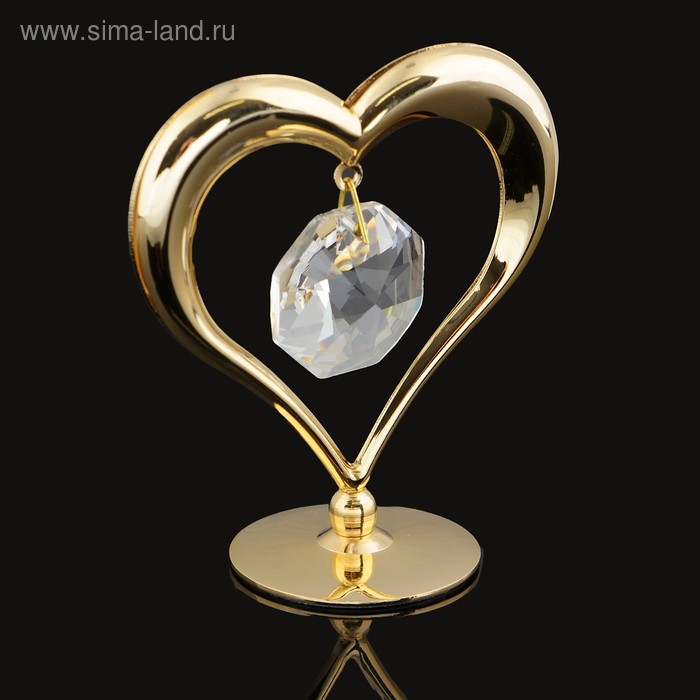 Сувенир «Сердце», на подставке, с кристаллом , 6 см - Фото 1