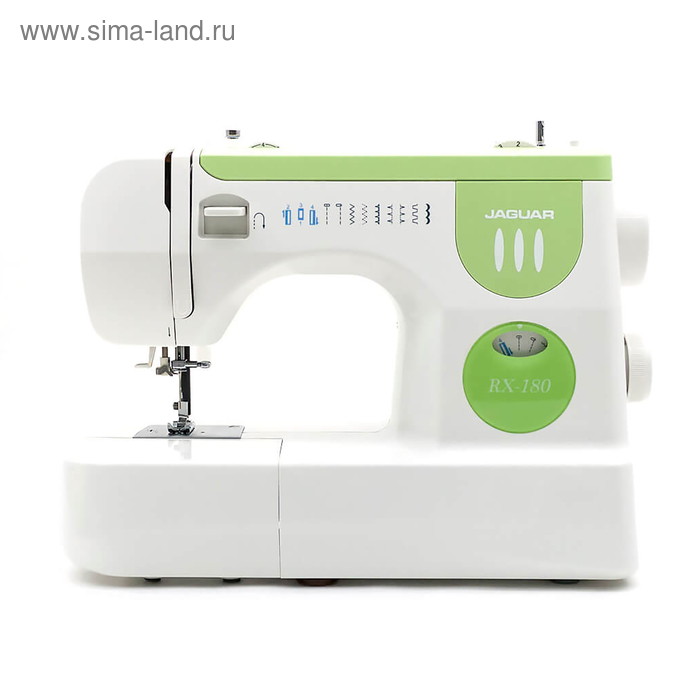 Швейная машина Jaguar RX-180, 50 Вт, 9 операций, полуавтомат, бело-зелёная - Фото 1