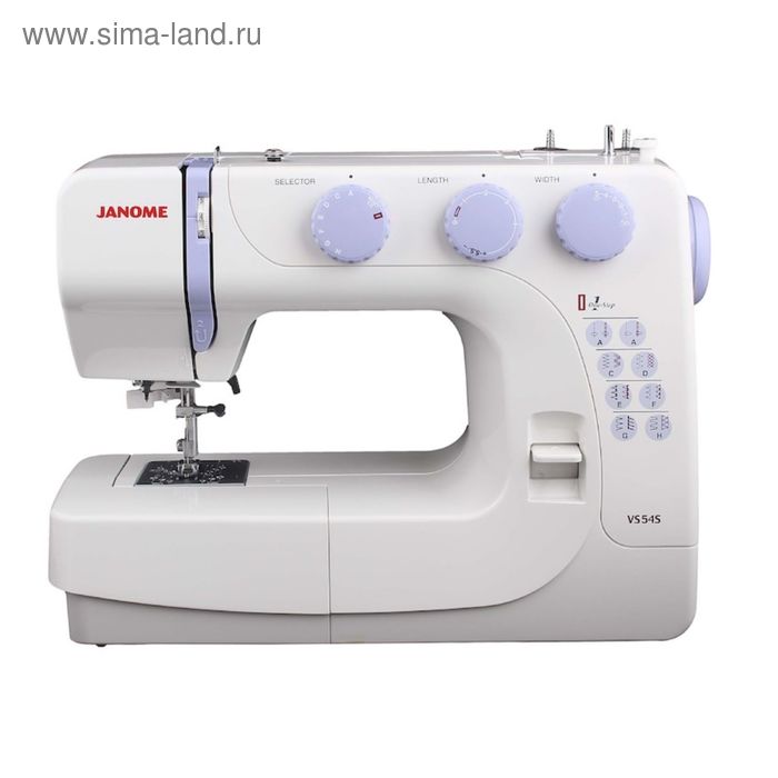 Швейная машина Janome VS54S, 60 Вт, 19 операций, автомат, бело-фиолетовая - Фото 1