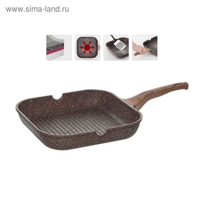 Сковорода-гриль Nadoba Grania, антипригарное покрытие, 28х28 см - Фото 1