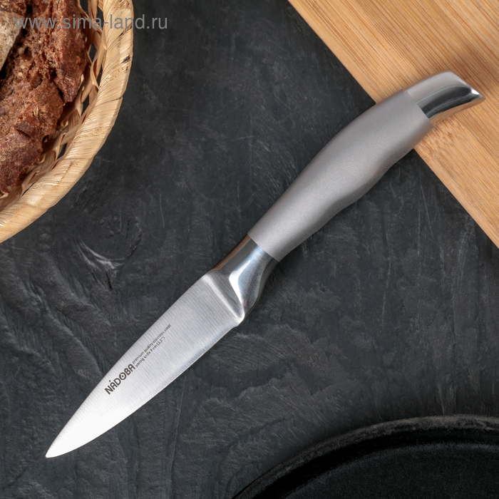 Нож кухонный NADOBA MARTA для овощей, лезвие 9 см, ручка из стали - Фото 1