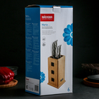 Набор NADOBA MARTA из 5 кухонных ножей с универсальным блоком из бамбука, цвет хромированный - Фото 4
