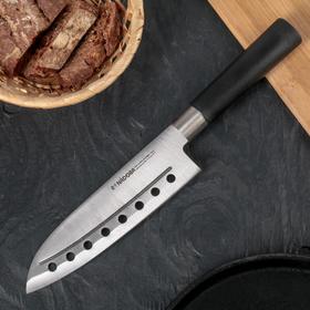 Нож кухонный NADOBA KEIKO Сантоку с отверстиями, лезвие 17,5 см