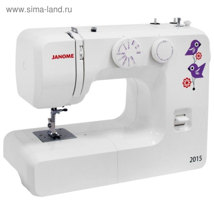 Швейная машина Janome 2015, 60 Вт, 15 операций, полуавтомат, белая - Фото 1