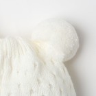 Шапка детская "Шлем Сверчок", возраст 3-6 мес. (40-42), цвет молочный 7983-7012пш_М - Фото 2