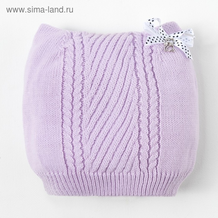 Шапка на завязках для девочки "Ля-мур", размер 48-50 (2-4 года), цвет лиловый 9062-34с - Фото 1