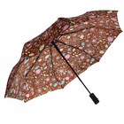 Зонт полуавтоматический "Цветы", R=53см, цвет коричневый - Фото 2