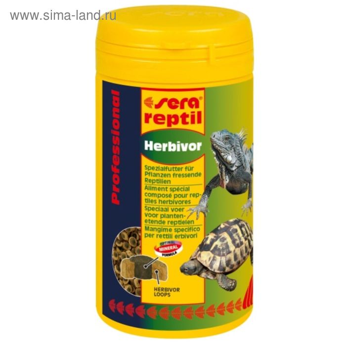 Корм Sera Reptil Professional Herbivor для растительноядных рептилий, 3800 мл, 1000 г - Фото 1