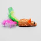 Мышь "Праздничная с перьями", 7 см, микс цветов - Фото 3
