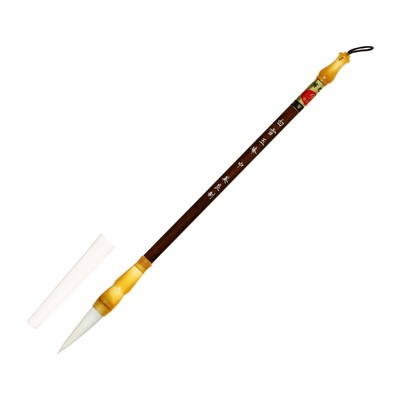 Кисть для каллиграфии, коза, № 2, круглая, деревянная ручка, в блистере