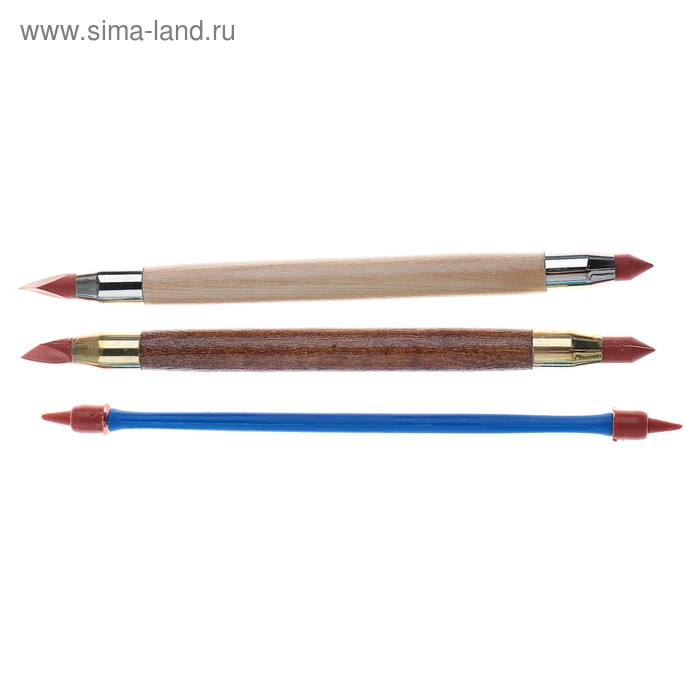 Набор кистей для рисования, 3 штуки, круглые, двусторонние, резиновые - Фото 1