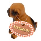 Игрушка пищащая "Маленький друг" для собак, бульдог, 9 см, тёмно-коричневая - фото 8309761