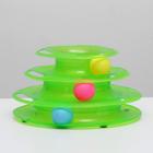 Игровой комплекс для кошек с 3 шариками, 24,5 х 24,5 х 13 см, картонная коробка, микс цветов - Фото 1