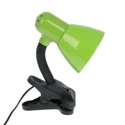 Лампа настольная Е27 220V с выкл. на зажиме "Зелёная" металл, пластик 25х10х13 см