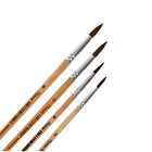 Набор кистей пони 4 штуки: № 2, 4, 6, 8, круглые, с деревянными ручками, в блистере - Фото 4