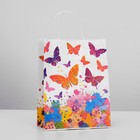 Пакет крафт "Бабочки", 22 х 12 х 31 см - Фото 1