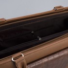 Сумка женская на молнии, 1 отдел, наружный карман, длинный ремень, цвет светло-коричневый - Фото 5