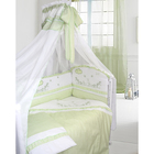 Комплект в кроватку "Весёлая семейка" (7 предметов), цвет зелёный 1114 - Фото 1