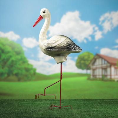 Садовая фигура "Аист", серый цвет, 80 см