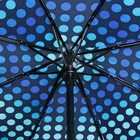 Зонт автоматический «Горох», 3 сложения, 8 спиц, R = 49 см, цвет синий - Фото 3