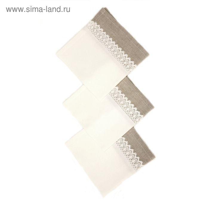 Набор салфеток «Скарлет», размер 40 × 40 см - 6шт, цвет белый - Фото 1