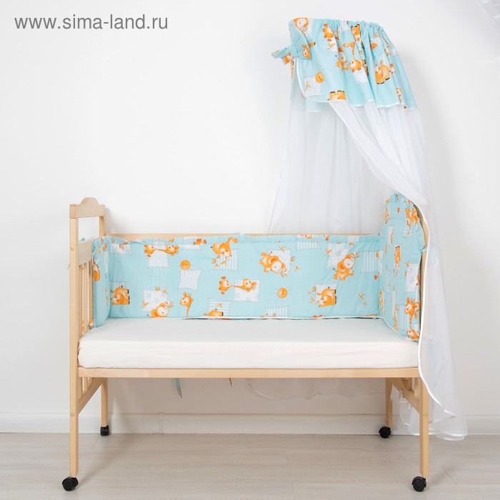 Комплект в кроватку (2 предмета), цвет голубой 7029Гол - Фото 1