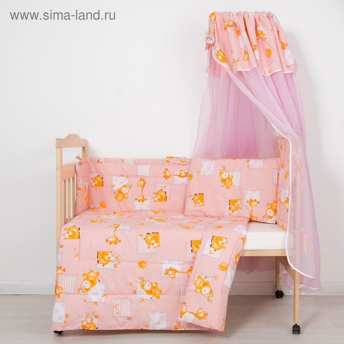 Комплект в кроватку (4 предмета), цвет розовый 7013 Роз - Фото 1