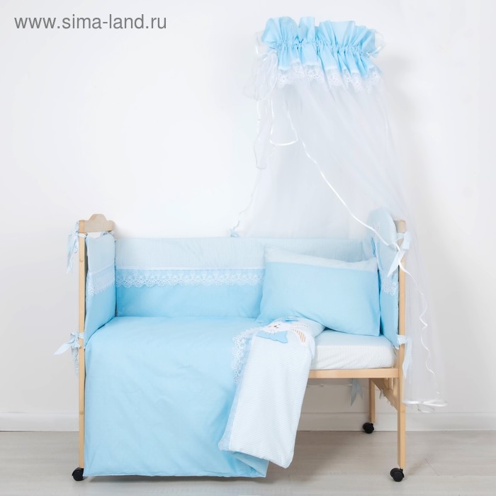 Комплект в кроватку "Сладкий сон" (7 предметов), цвет голубой 7028Гол - Фото 1