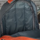 Рюкзак молодёжный "Классика", отдел на молнии, 4 наружных кармана, 2 боковые сетки, с пеналом, цвет серый/оранжевый - Фото 3