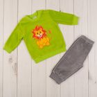 Комплект детский (толстовка, брюки), рост 62-68 см, цвет салатово-серый 584-AZ_М - Фото 1