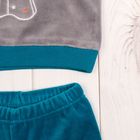 Комплект детский (толстовка, брюки), рост 74-80 см, цвет серо-синий - Фото 5