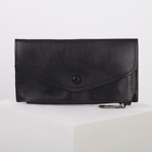 Кошелёк женский, отдел на клапане, цвет чёрный - Фото 1