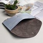 Кошелёк женский на клапане, 1 отдел, для карт, для монет, цвет перламутровый голубой - Фото 3