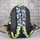 Рюкзак школьный, отдел на молнии, 3 наружных кармана, 2 боковые сетки, цвет чёрный/разноцветный - Фото 2