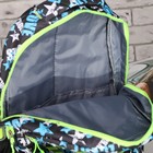 Рюкзак школьный, отдел на молнии, 3 наружных кармана, 2 боковые сетки, цвет чёрный/разноцветный - Фото 3